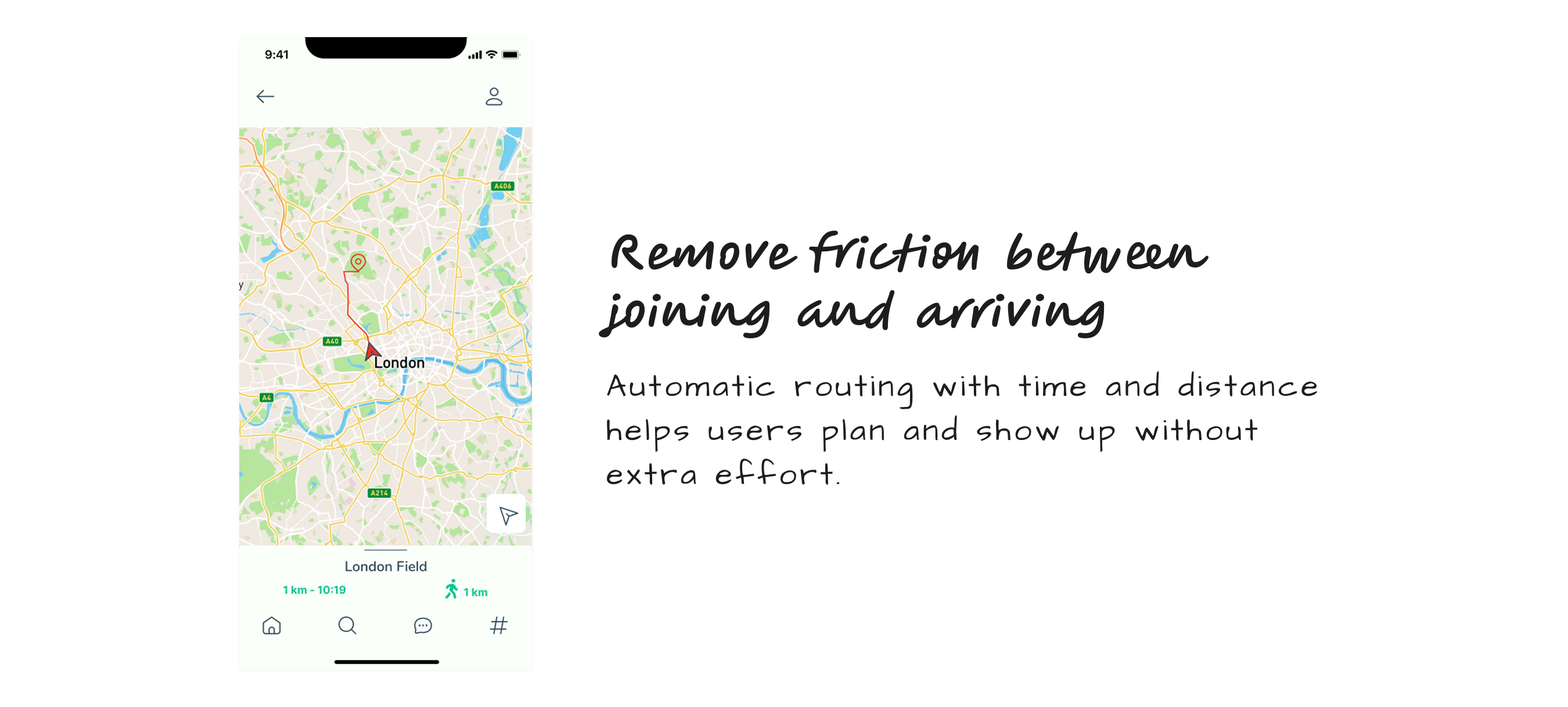 Sporty app screen showing game confirmation and schedule